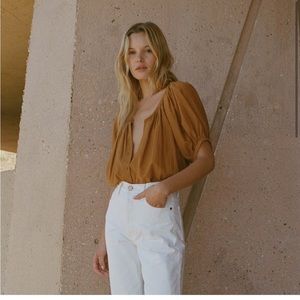 DOEN short sleeved June top in Foxtail. XS. NWT